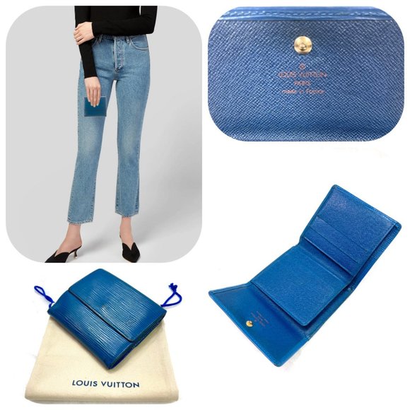Louis Vuitton Handbags - Auc Louis Vuitton blue Epi leather classic wallet w double button snap closure